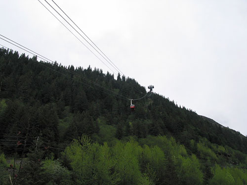 View tram going up the mountain