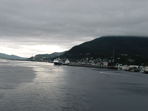 View of Ketchikan as ship leaves port