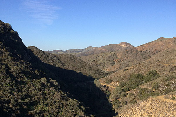 Shadows of hills and a valley