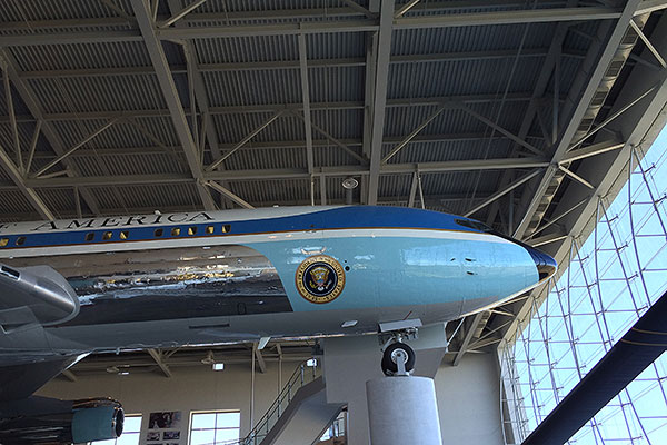 Air Force One in front of window