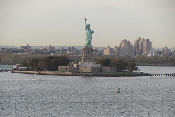 Statue of Liberty in harbor