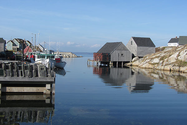 Buildings along water in Peggy's Cove