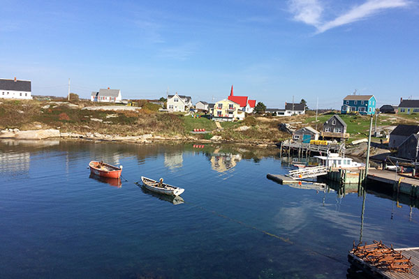 Boats in water in Peggy's Cove
