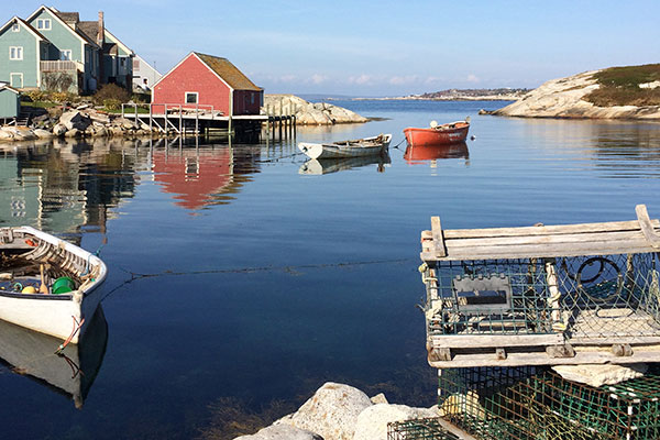 Boats in water in Peggy's Cove