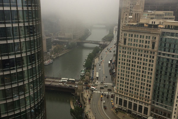 Open House Chicago view of Chicago River from building