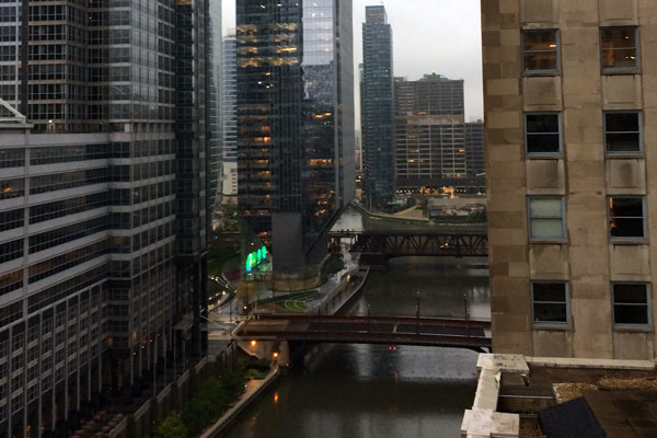 Chicago River from building along Wacker Drive