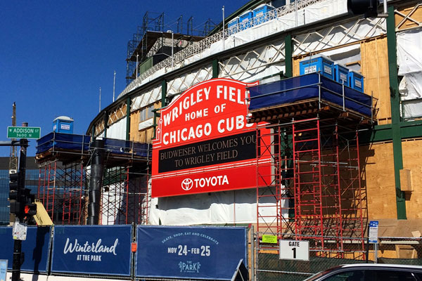 Wrigley Field Marquee during construction