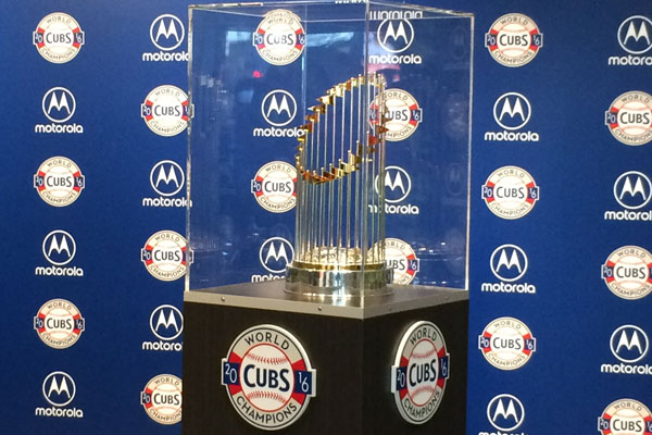 World Series Trophy at Wrigley Field
