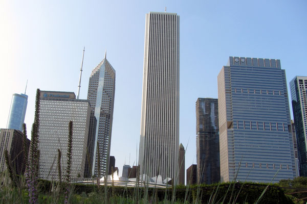 Millennium Park with Aon Building in background