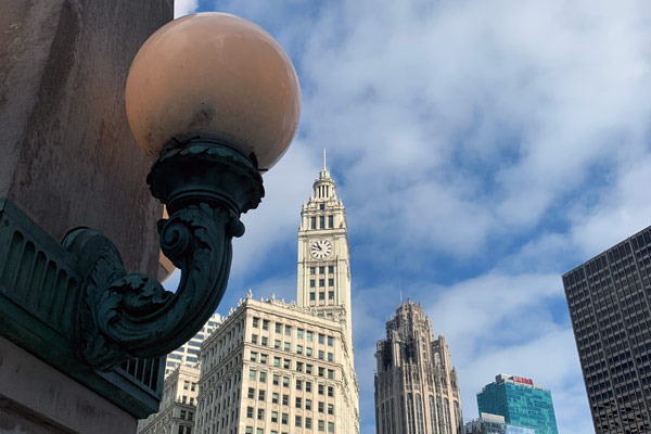 View of Wrigley Building from the Riverwalk