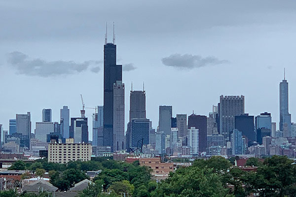 View of city from White Sox Park