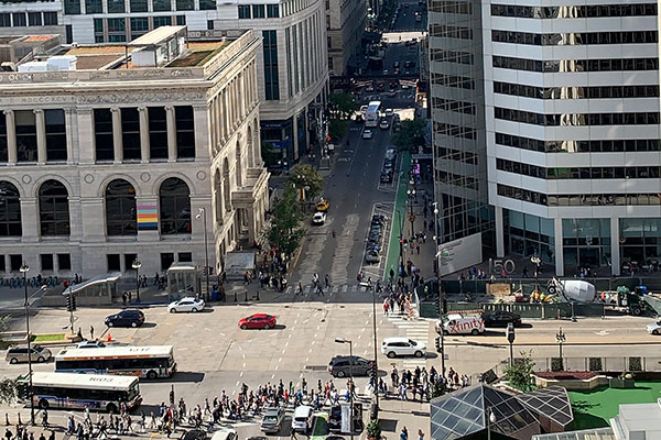 View of Michigan Avenue from Prudential Building