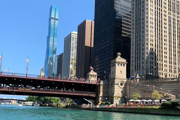 Michigan Avenue Bridge from Chicago River