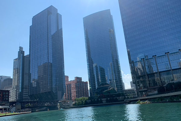 Buildings at Wolf Point along the Chicago River