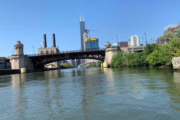 Looking North on Chicago River