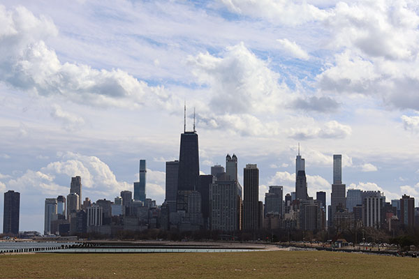 Chicago skyline in mid afternoon