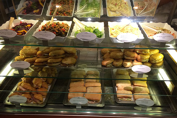 Sandwiches in display case