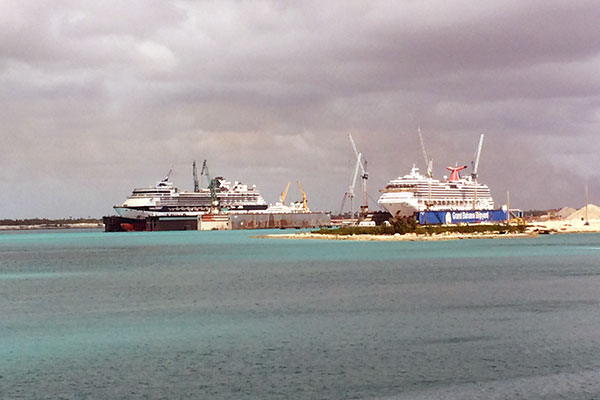 Ships in port at Freeport, Grand Bahamas