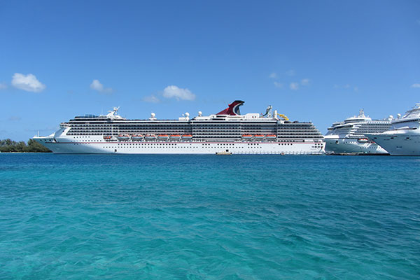 Ships in port in Nassau, Bahamas