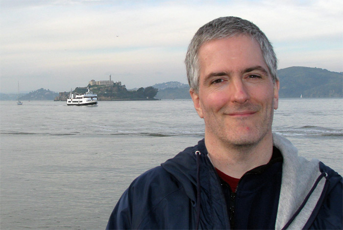 Pat with Alcatraz behind - San Francisco