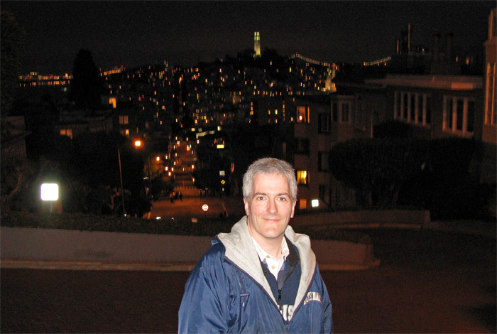 Pat in San Francisco at night