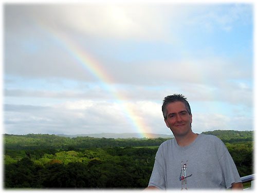 Pat with sunset in the distance