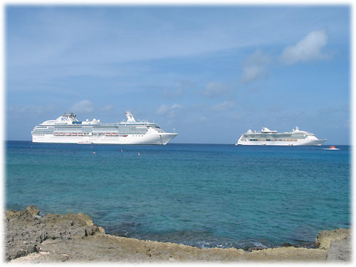 Two ships in Grand Cayman