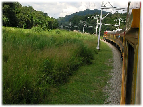 View of train rounding curve
