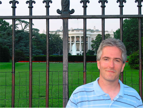 Pat outside the White House