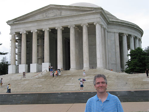 Pat in front of the Jefferson Memorial