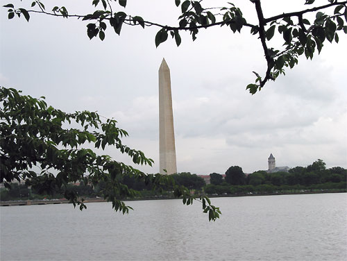 Washington Monument beyond the water
