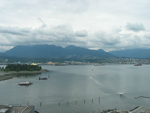 View of bay area and an island from hotel
