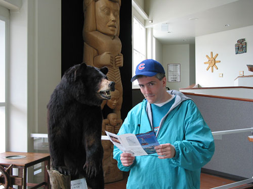 Pat with stuffed bear