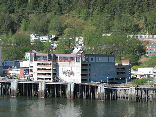 View from ship of library