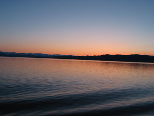 View of sunset from Sun Princess