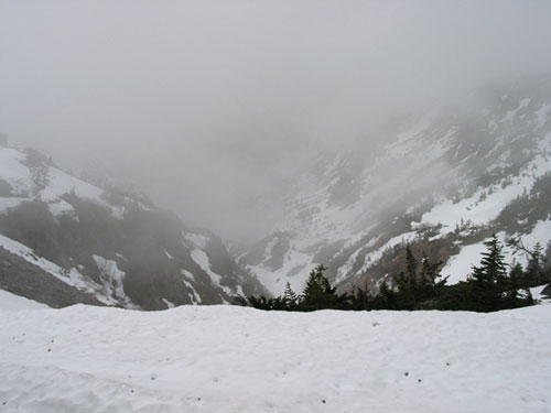 snow covered valley