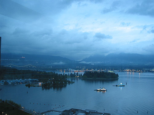 View at dusk from hotel