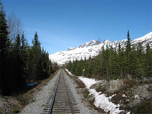 View from back of train