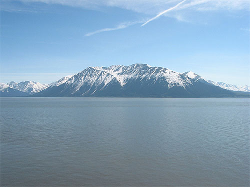 Mountain across water