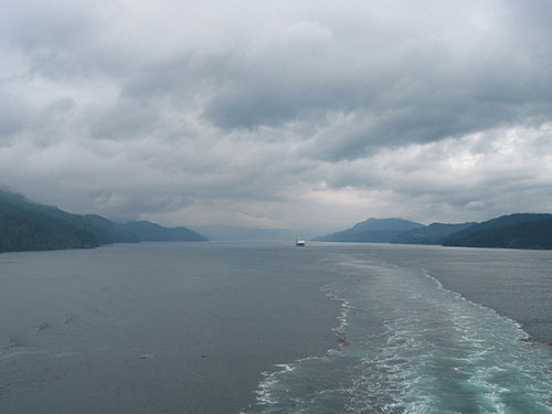 Another cruise ship in the distance behind our ship