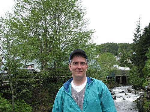 Pat in front of a creek