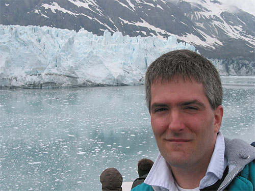 Pat with glacier in the background