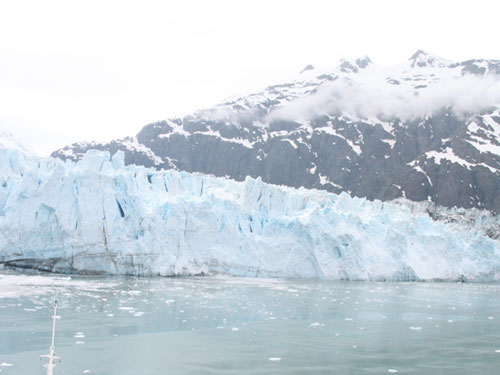 Glacier calving area with water in foreground