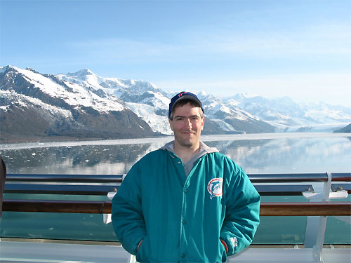 Pat with College Fjord in background
