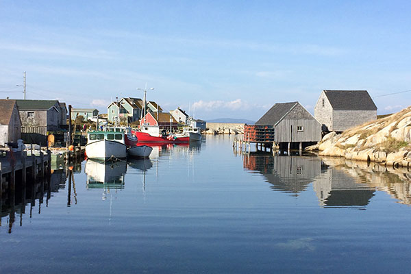 View of water fand building in Peggy's Cove