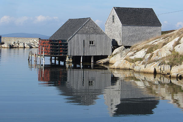 Fishing building near water