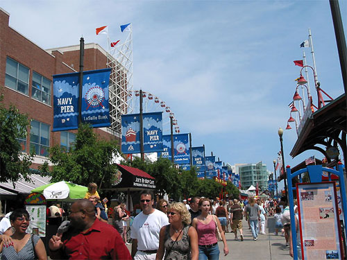 People walking at Navy Pier