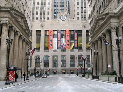 Bears decorations on Board of Trade Building