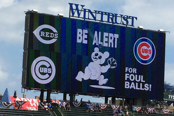 Wrigley Field secondary scoreboard