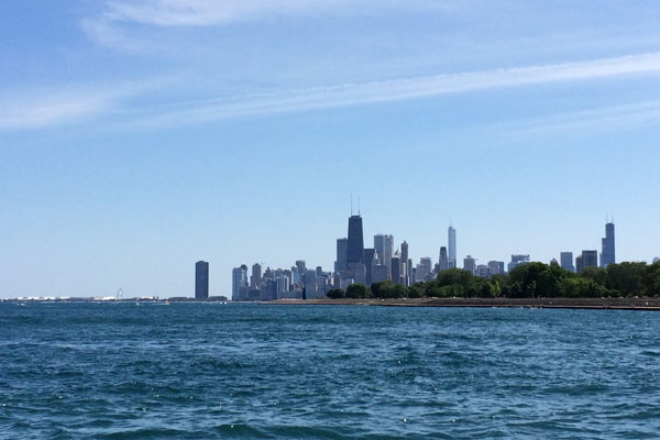 Lake Michigan view from North side of city